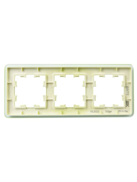 Рамка 3-м BRITE РУ-3-2-Бр стекло эко грин RE IEK BR-M32-G-41-K06
