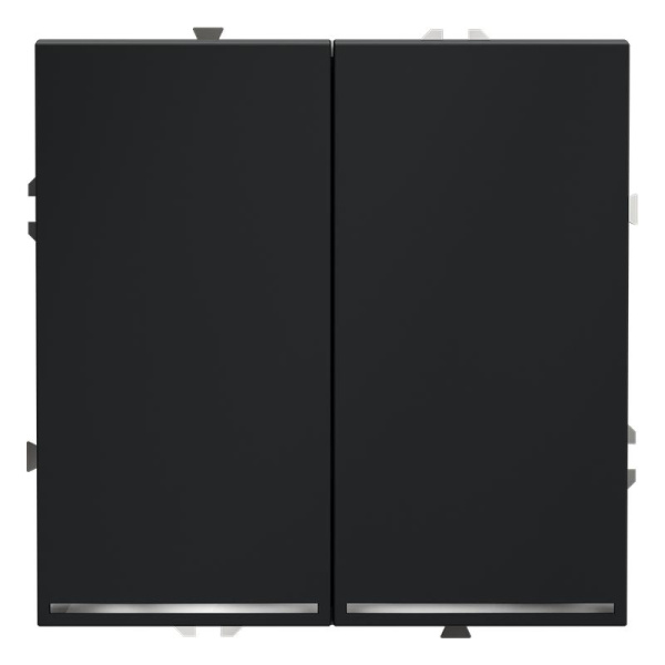 Переключатель проходной 2-кл. СП S70 10А с подсветкой механизм графит Voltum VLS020407