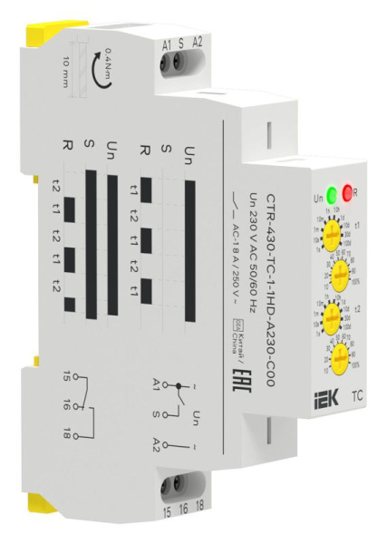 Реле циклическое TC 1 контакт 230В AC IEK CTR-430-TC-1-1HD-A230-C00