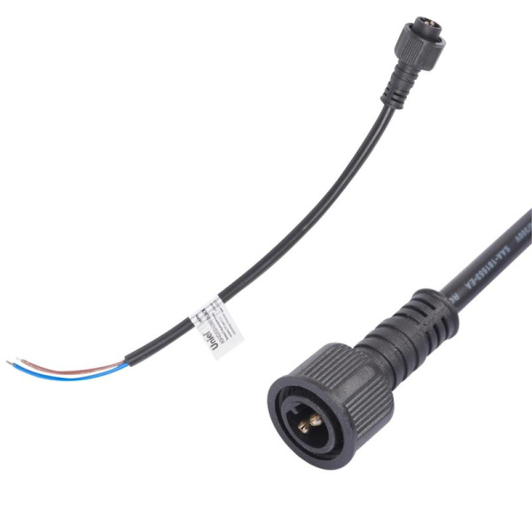 Провод UCX-LD2/L52-0.25M/M7 DC24V BLACK 25см для подключ. линейных прожекторов 24В L52 L53 к блоку питания разъем "папа" Uniel UL-00009503
