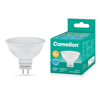 Лампа светодиодная LED10-JCDR/845/GU5.3 10Вт рефлектор матовая 4500К бел. GU5.3 220В Camelion 13685