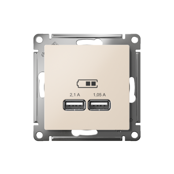 Розетка USB AtlasDesign тип A+A 5В 1х2.1А 2х1.05А механизм беж. SE ATN000233