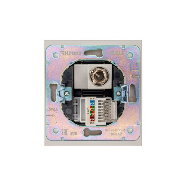 Розетка компьютерная + телевизионная СП STRONG MIELE RJ45 кат.6 + TV жемчуж. Kranz KR-78-0722-4