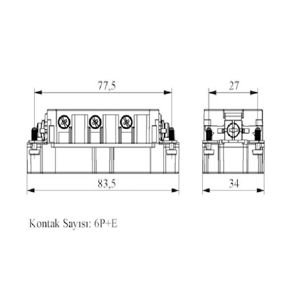 Штепсель 6п 35А (1-6) EMAS EB0606CF00