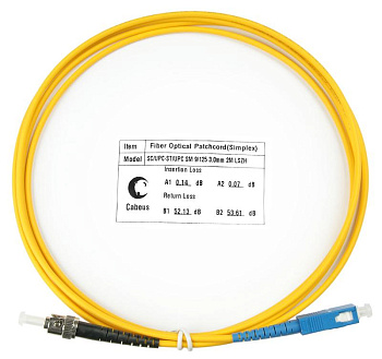 Шнур оптический FOP(s)-9-SC-ST-2m simplex SC-ST 9/125 sm 2м LSZH Cabeus 7548c