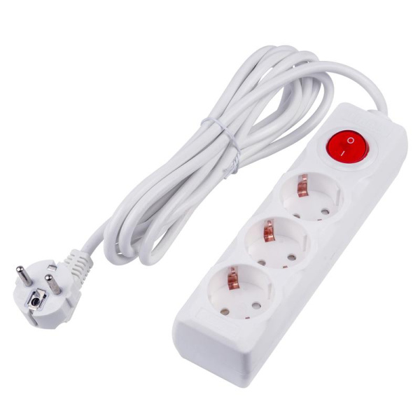 Удлинитель 3х3м с заземл. 16А Ultra S-GCU3-3B WHITE бел. Uniel UL-00010016