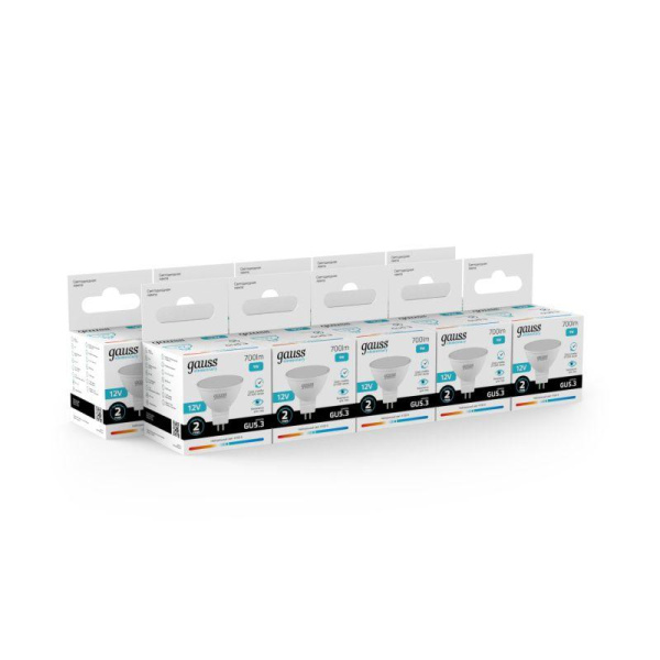 Лампа светодиодная Elementary 9Вт MR16 софит 4100К нейтр. бел. GU5.3 700лм 12В GAUSS 11529