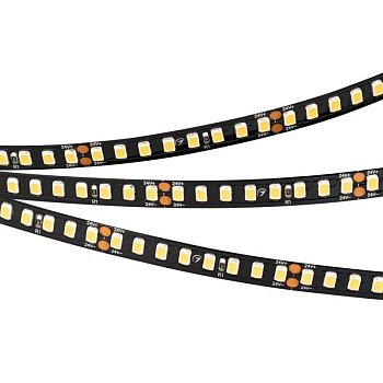 Лента светодиодная RT-A160-BLACK-8mm 24V Warm 3000К 12Вт/м IP20 2835 высок. эффект. 150лм/Вт (уп.5м) Arlight 029426(2)