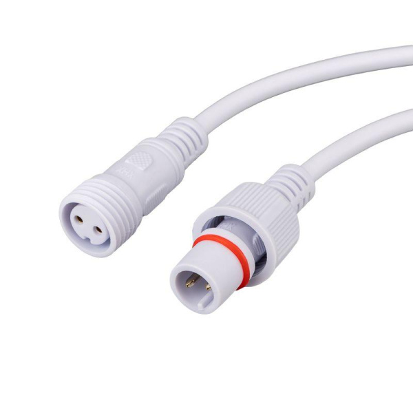 Кабель соединительный (2pin) герметичный (IP67) 2х1.0кв.мм 300В бел. Rexant 11-9820