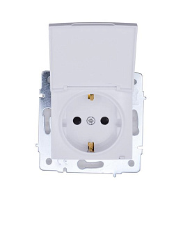 Розетка 1-м СП ASTI 16А IP44 с заземл. с крышкой ПБТ механизм бел. LEZARD 7081-0288-123BIPCH