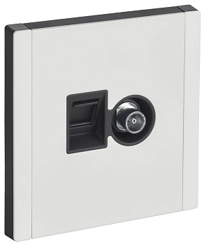 Розетка 2-м FORTE&PIANO FP236M TV+RJ45 кат.5E бел. IEK FP-AK20-1-M-K01