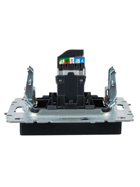 Розетка компьютерная СП RJ45 кат.5E BRITE РК10-БрГ механизм графит IEK BR-K10-1-K53