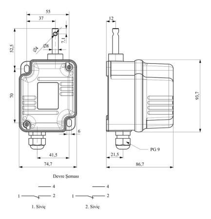 Выключатель поворотный концевой IP67 2 переключателя 1/50 EMAS VT2050