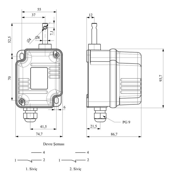 Выключатель поворотный концевой IP67 2 переключателя 1/50 EMAS VT2050