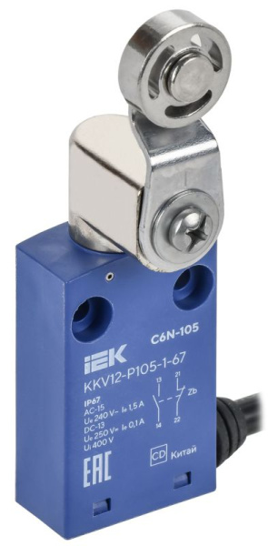 Выключатель концевой C6N-105 IP67 рычаг с метал. роликом IEK KKV12-P105-1-67