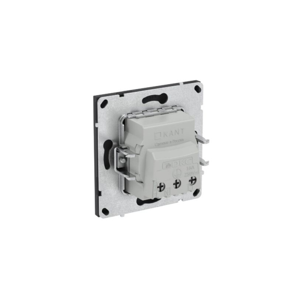 Розетка силовая KANT 2P+E защ. шторки черн. уголь DKC 7012003