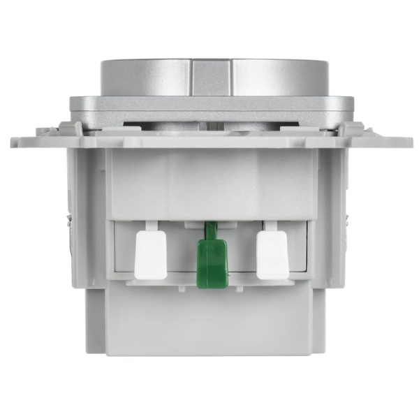 Розетка 1-м СП FLITE РСЮша11-1-ФлА 16А с USB A+A 3.1А с заземл. с защ. шторками безвинтовое крепление механизм алюм. IEK FI-R14-16-1-U21-D31-K47
