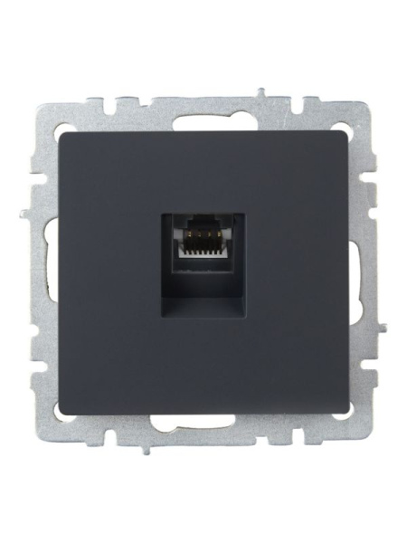 Розетка компьютерная СП RJ45 кат.5E BRITE РК10-БрГ механизм графит IEK BR-K10-1-K53