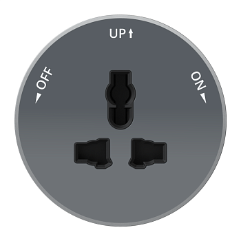Розетка MultiTrack 13А 250В универс. круглая графит SE MTK13002G
