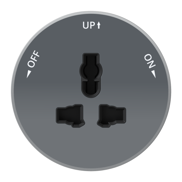 Розетка MultiTrack 13А 250В универс. круглая графит SE MTK13002G