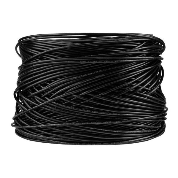 Кабель витая пара U/UTP кат.5E 4х2х24AWG solid CU PE Outdoor черн. (м) Rexant 01-0045