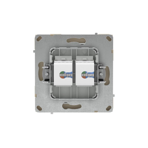 Розетка компьютерная 2-м KANT RJ45 кат.6A без шторки ванильн. марципан DKC 7015674