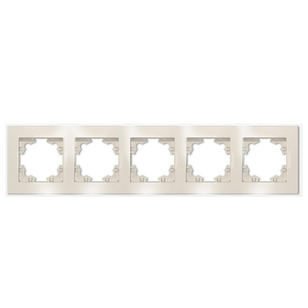 Рамка 5-м Афина стеклянная сл. кость (ivory) UNIVersal 2276