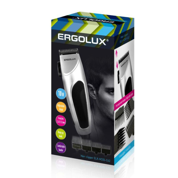 Машинка для стрижки волос ELX-HC03-C42 10Вт 220-240В серебр. Ergolux 13960