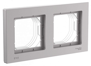 Рамка 2-м AtlasDesign Aqua IP44 алюм. SE ATN440302