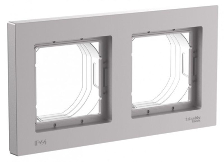 Рамка 2-м AtlasDesign Aqua IP44 алюм. SE ATN440302