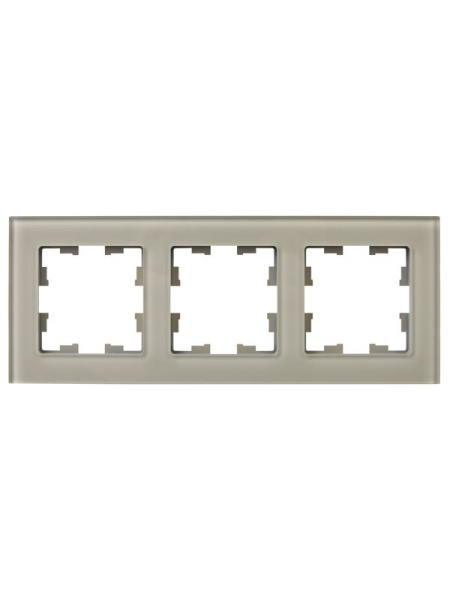 Рамка 3-м BRITE РУ-3-2-БрД стекло дым. IEK BR-M32-G-K30