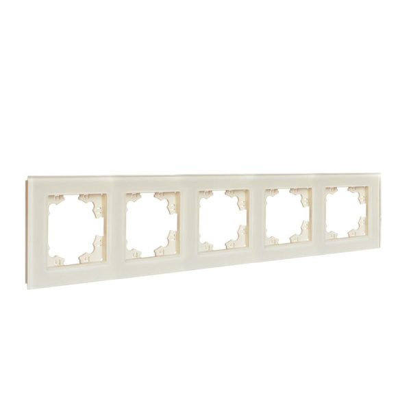 Рамка 5-м Афина стеклянная сл. кость (ivory) UNIVersal 2276