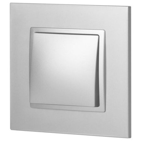 Кнопка 10АХ-250В Elegance алюм. 14-1111-03 ЭРА Б0047864