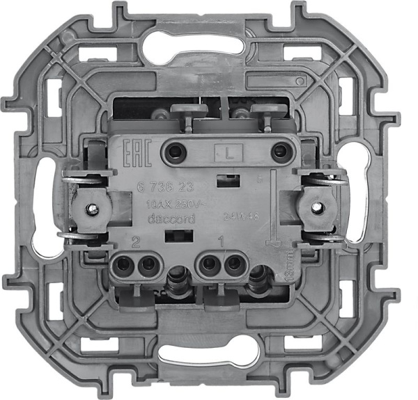 Выключатель 2-кл. Inspiria 10А IP20 250В 10AX механизм антрацит IEK 673623