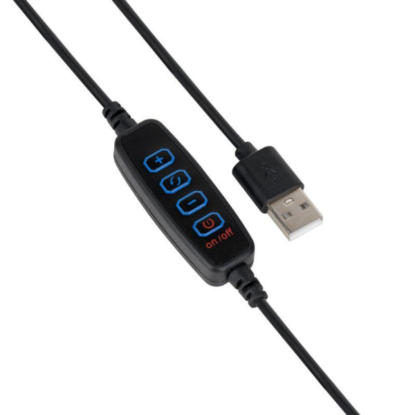Светильник светодиодный настольный Ring 10Вт 3000-6500К 600лм 5В с USB-разъемом диммир. кольцевой черн. GAUSS RL001