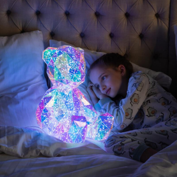 Светильник декоративный "Мишка" с USB проводом 80 светодиодов RGB свет корпус радужный TM Uniel UL-00011054