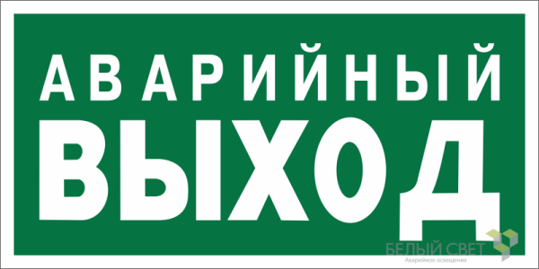 Знак безопасности NPU-2110.E23 "Аварийный выход" Белый свет a10868