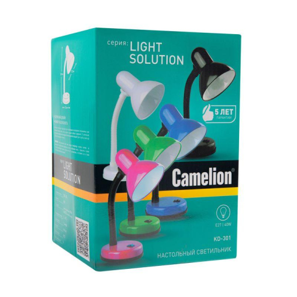 Светильник настолный KD-301 60Вт E27 230В ЛОН база бел. Camelion 5753