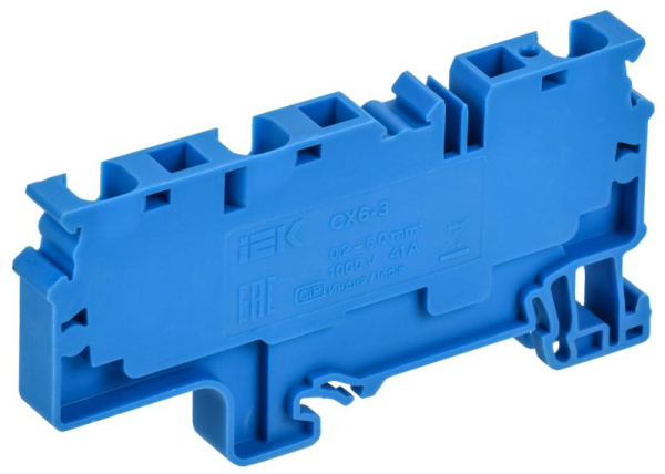 Клемма пружинная CX6-3 BU 6кв.мм трехконтактная син. ARMAFIX IEK AF-CT40-00-3-K07-006