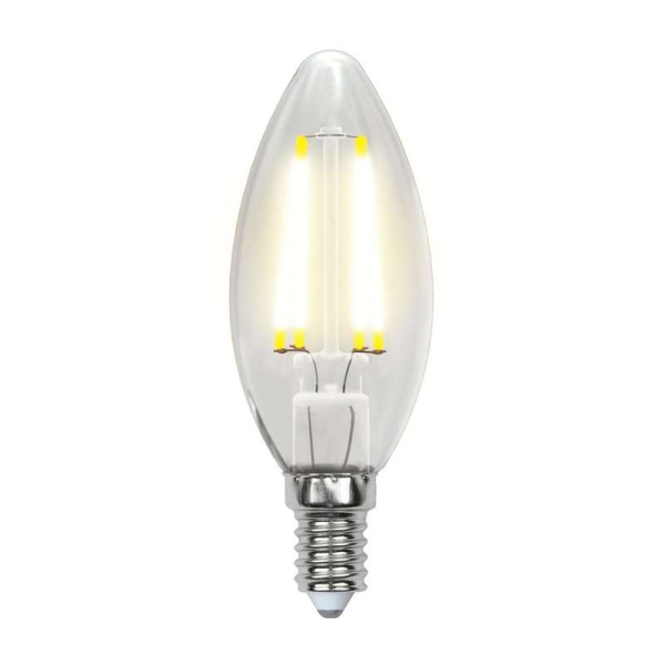Лампа светодиодная LED-C35-5W/WW/E14/CL/MB GLM10TR форма "свеча" прозр. Multibright свет теплый бел. 3000К 100-50-10 упак. картон Uniel UL-00002367