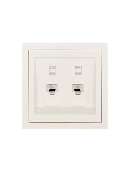 Розетка компьютерная 2-м СП ZIMA IP20 RJ45 с модулем кат.6 механизм сл. кость LEZARD 704-9088-142