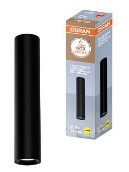 Светильник светодиодный TUBE SURFSP DLTB 10Вт 3000К тепл. бел. 700лм потолочн. черн. OSRAM 4607194233021