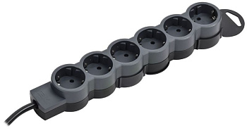 Удлинитель STANDARD У06 6 мест 5м 3х1.5кв.мм 16А черн. IEK 695051