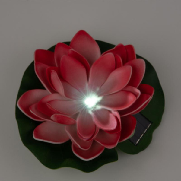 Светильник садовый USL-S-826/PT060 RED WATERLILY IP44 на солнечной батарее "Красная кувшинка"плавающ. 1 светодиод тепл. бел. свет. Uniel UL-00011599