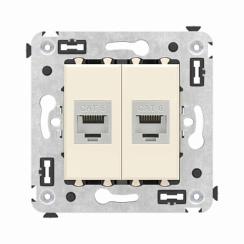 Розетка компьютерная 2-м СП Avanti "Ванильная дымка" RJ45 кат.6 без шторок экранир. механизм DKC 4405794