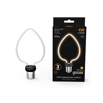 Лампа светодиодная филаментная Filament Artline 4Вт Heart матов. 2700К тепл. бел. Е27 330лм milky GAUSS 1003802104