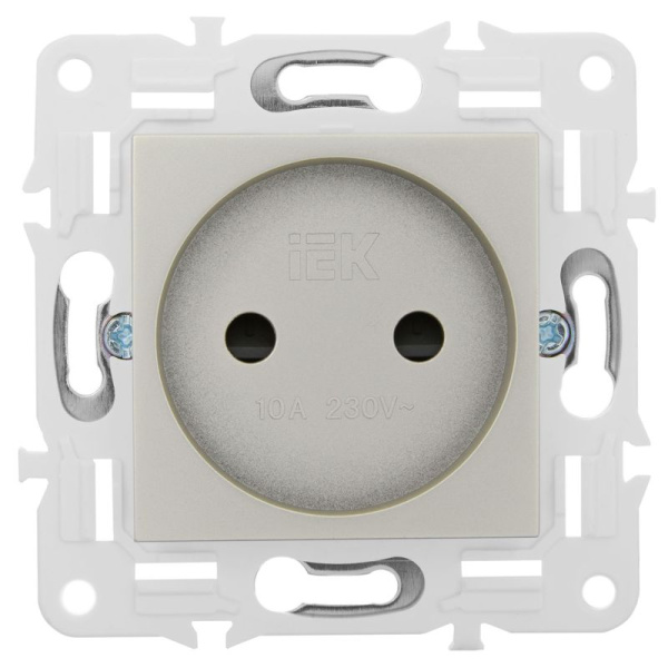 Розетка SKANDY 10А без заземл. защ. шторки SK-R01Sh шампань IEK SK-R13-10-K37
