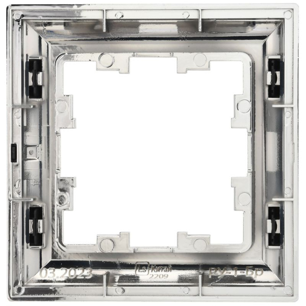 Рамка 1-м BRITE РУ-1-Бр хром/черн. IEK BR-M12-12-2-K23