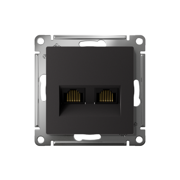 Розетка компьютерная 2-м AtlasDesign RJ45 кат.5E механизм карбон SE ATN001085