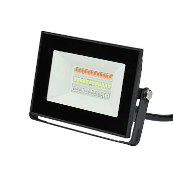 Прожектор светодиодный ULF-F60-20W/RGB IP65 200-240В BLACK мультиколор пульт ДУ (в/к) черн. Uniel UL-00007144